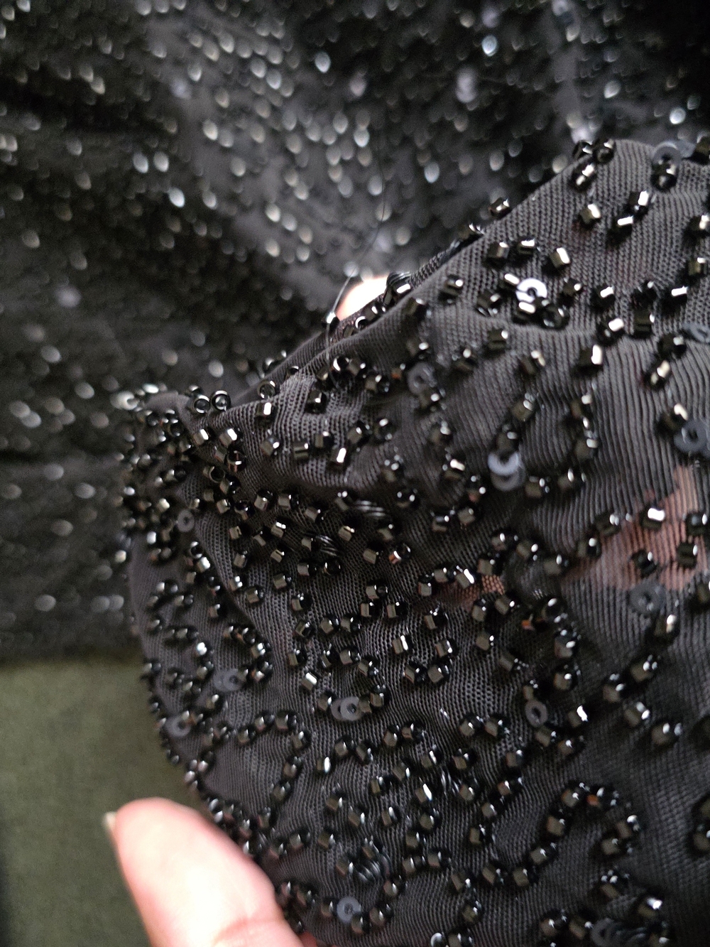 Oh Polly Champel Embellished Cowl Neck Maxi Dress in Black - Picture 14 of 15